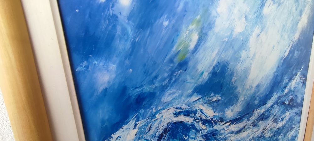 Картина маслени бои 60 на 50 см развълнувано море