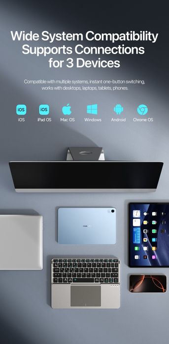 Tastatura cu touchpad Dux Ducis pliabila cu husa