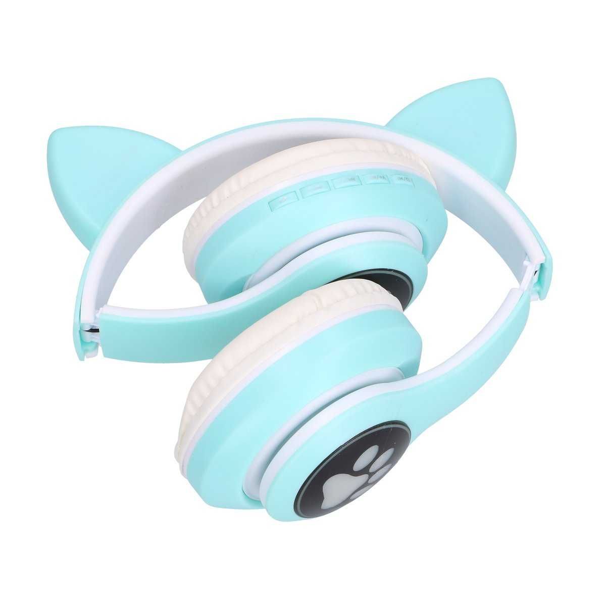 Casti Wireless Extralink Kids Cat-Ear Bluetooth 5.0 RGB Culoare Verde