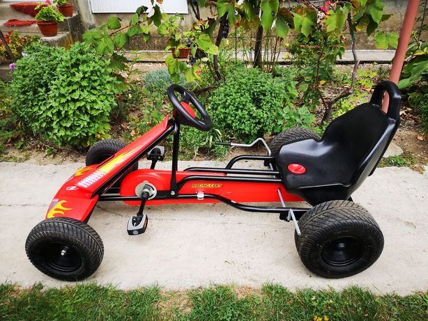 Cart/Kart cu pedale PUKY F1 pentru copii 6 la 12 ani rosu/negru