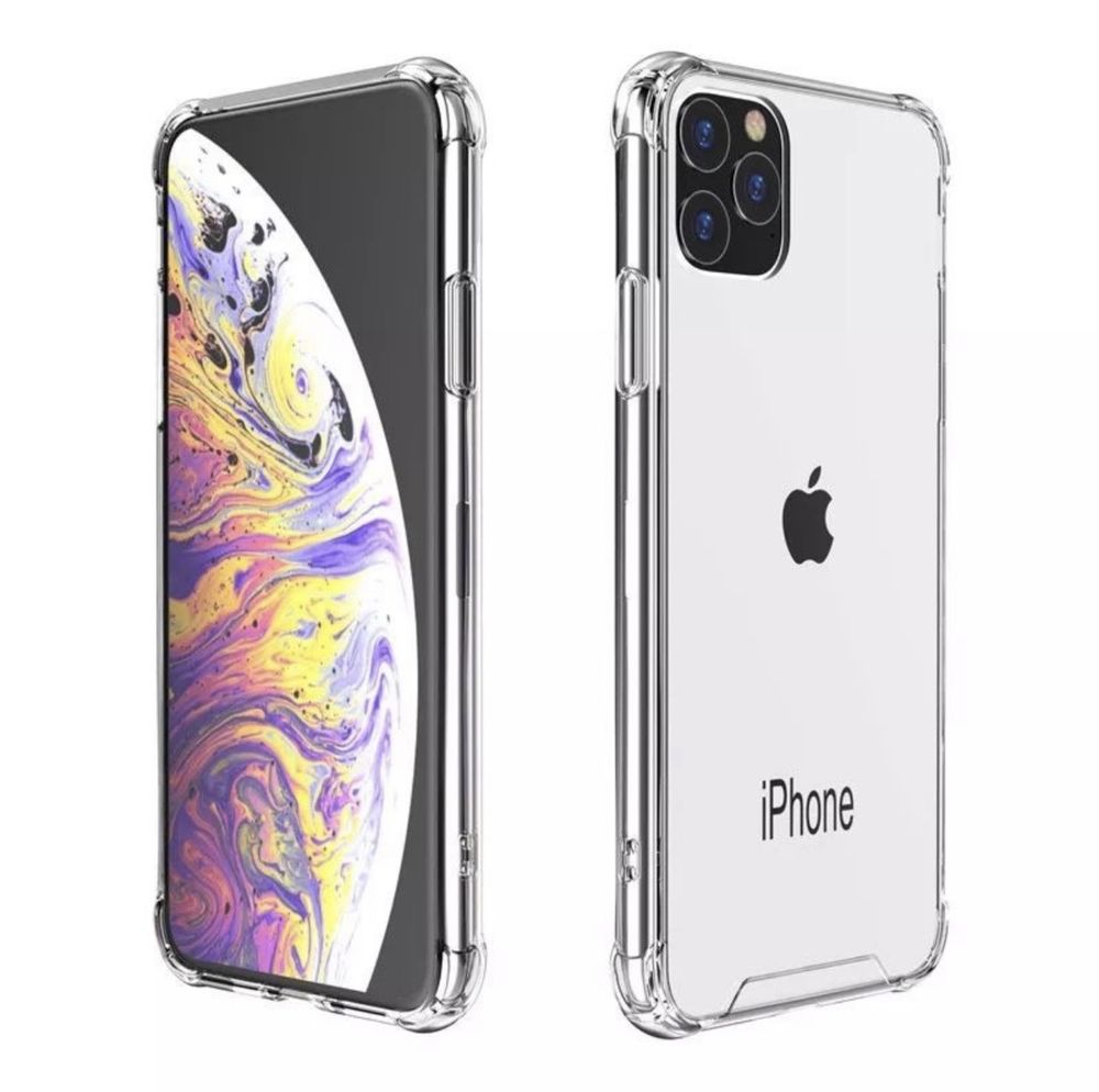 Husa Silicon Bumper Colturi Tari + Folie Sticla Air Iphone 11 PRO MAX