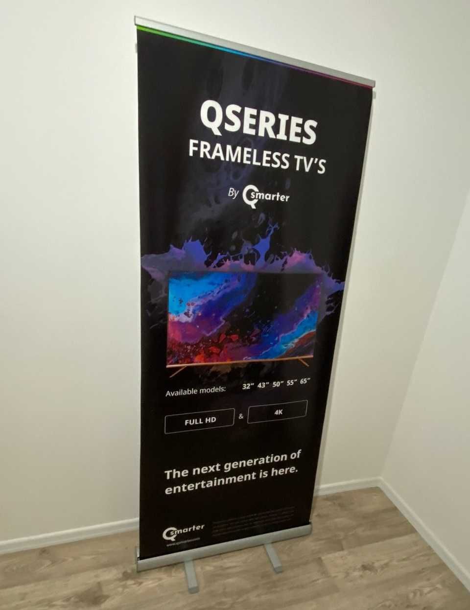 Sistem Roll-up cu print Qsmarter inclus dimensiune 85 cm x 200 cm