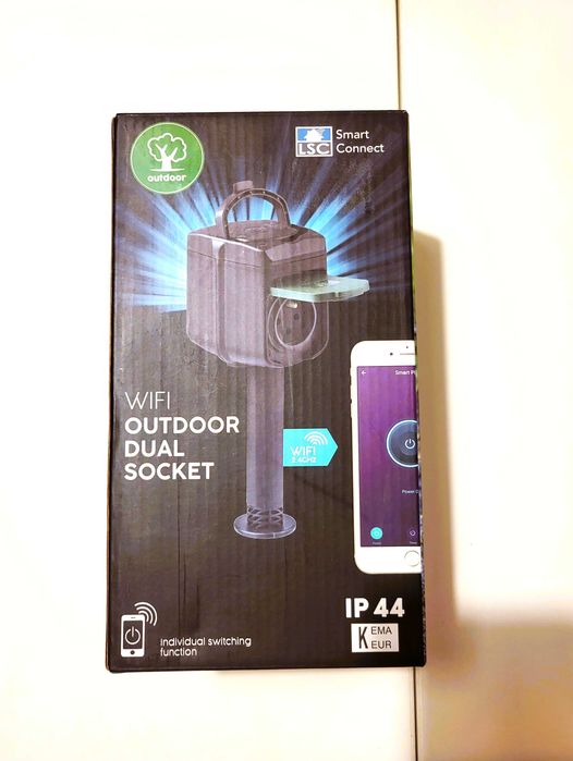 Priză dublă SMART de exterior LSC Smart Connect, sigilat