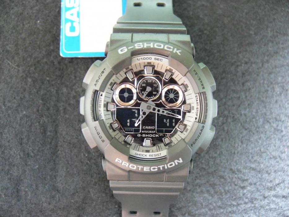 Ceas CASIO G-SHOCK GA-100 ALL BLACK-Negru Mat Sport Nou 2025 !!!