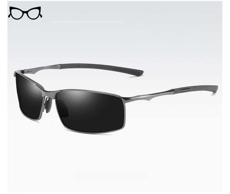 Ochelari de soare polarizati antireflex cu rama metal pentru bărbați