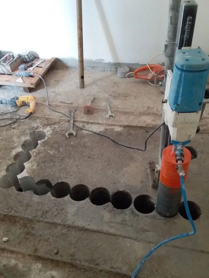 Алмазное бурение на чистовую без пыли/ установка приточного клапана