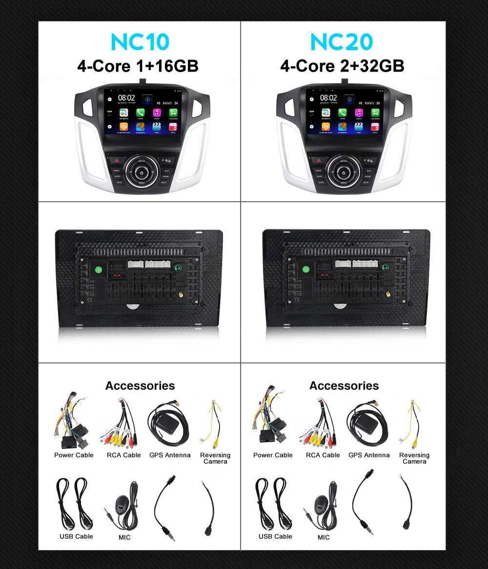 9" Навигация Двоен дин Мултимедия за  Ford Focus Android Форд Фокус