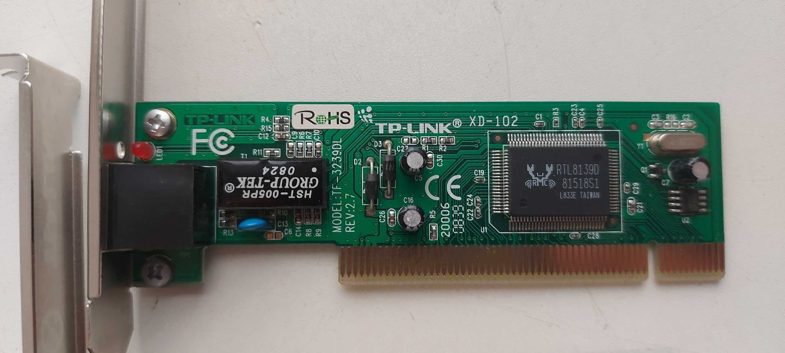 Сетевые карта D-Link, TP-Link 10/100 Мбит - подключение PCI