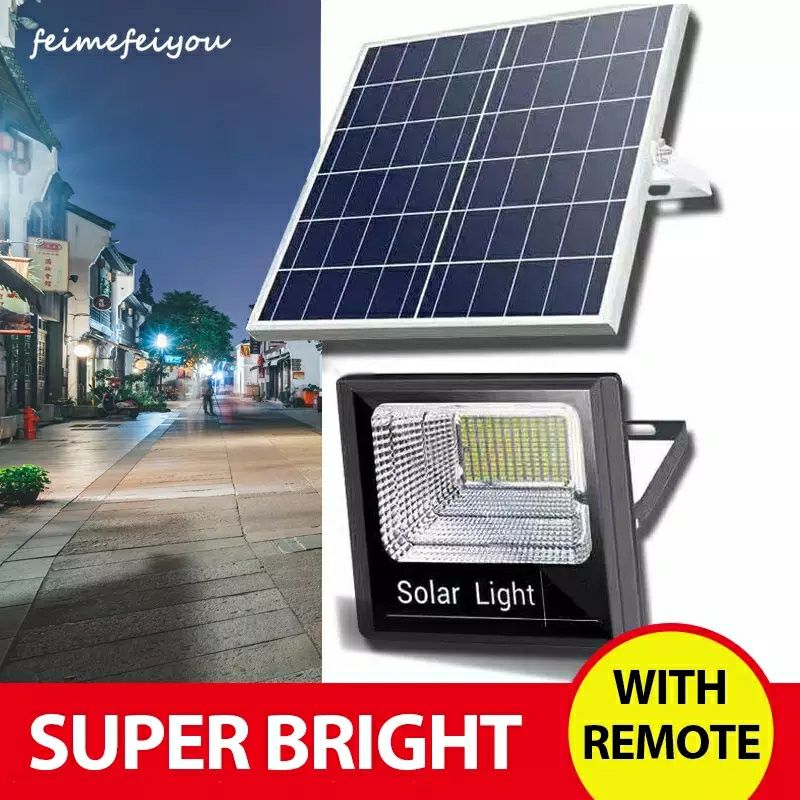 Proiector LED 60W cu panou solar, telecomanda inclusa si senzor lumina