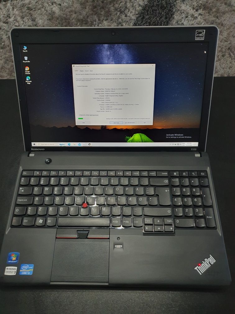 Lenovo Thinkpad, Ecran 15"FHD,Cpu i3,Ram6gb,Mem500gb,Bat4ore,Sim 4G