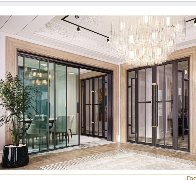 Зеркальная дверь/Дверь в гардеробную/ Межкомнатные раздвижные двери