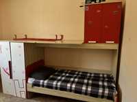 Детская двухярусный кровать со шкафом