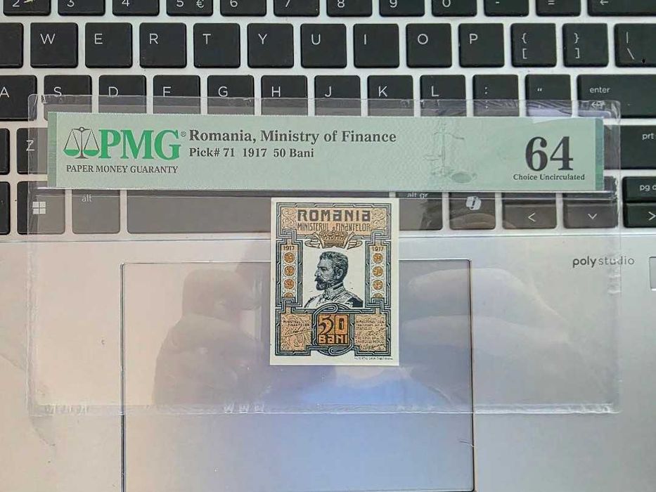 bancnota 50 de bani 1917 PMG 64 UNC