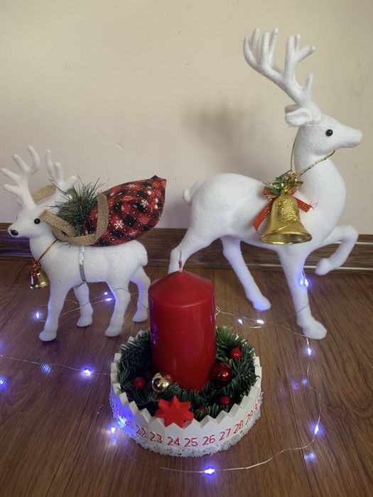 Коледна украса (свещник,малки къщички за декорация,коледни играчки)