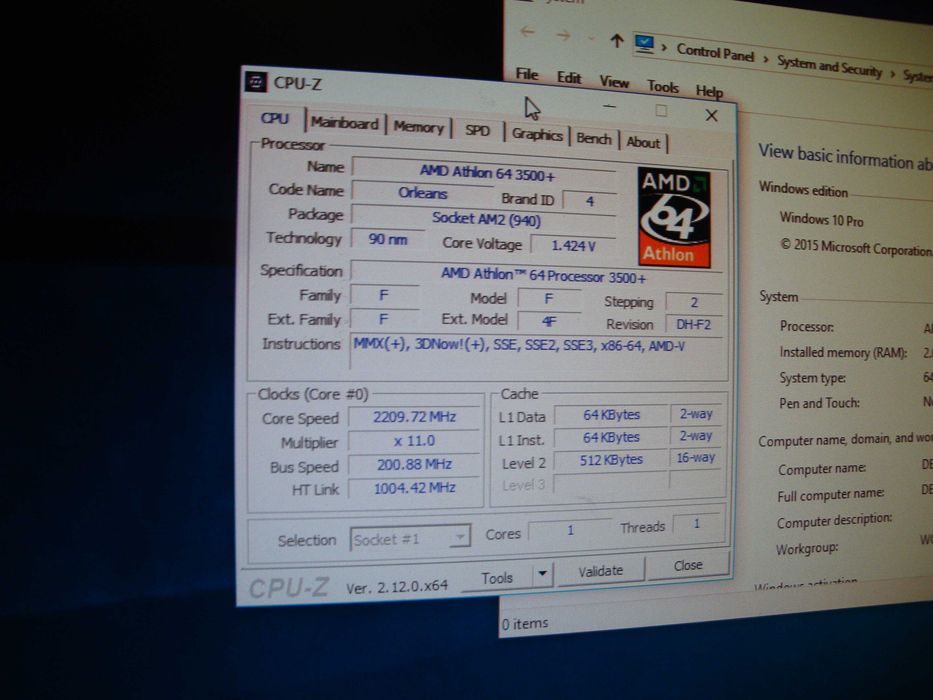 Procesor AMD Athlon 64 3500+ 2.2 Ghz Orleans 512k socket AM2 940