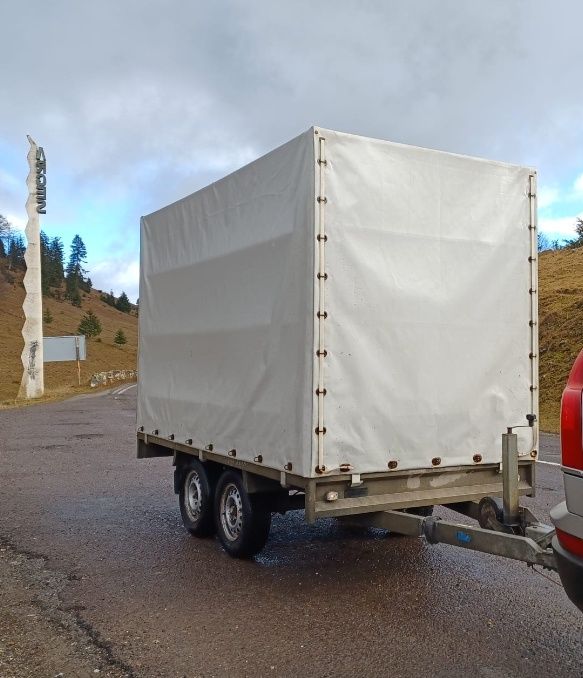 Remorca Anssems 2000 kg cu prelata, platforma, dublu ax,sistem franare