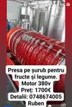 Presă suc fructe și legume pe șurub