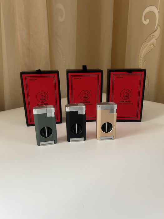 Луксозна запалка с резачка за пури Guevara – 3 цвята