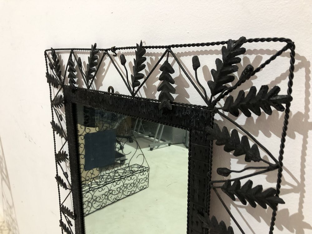 Oglindă Vintage cu Ramă din Fier Forjat 80X135 cm; Oglindă Perete