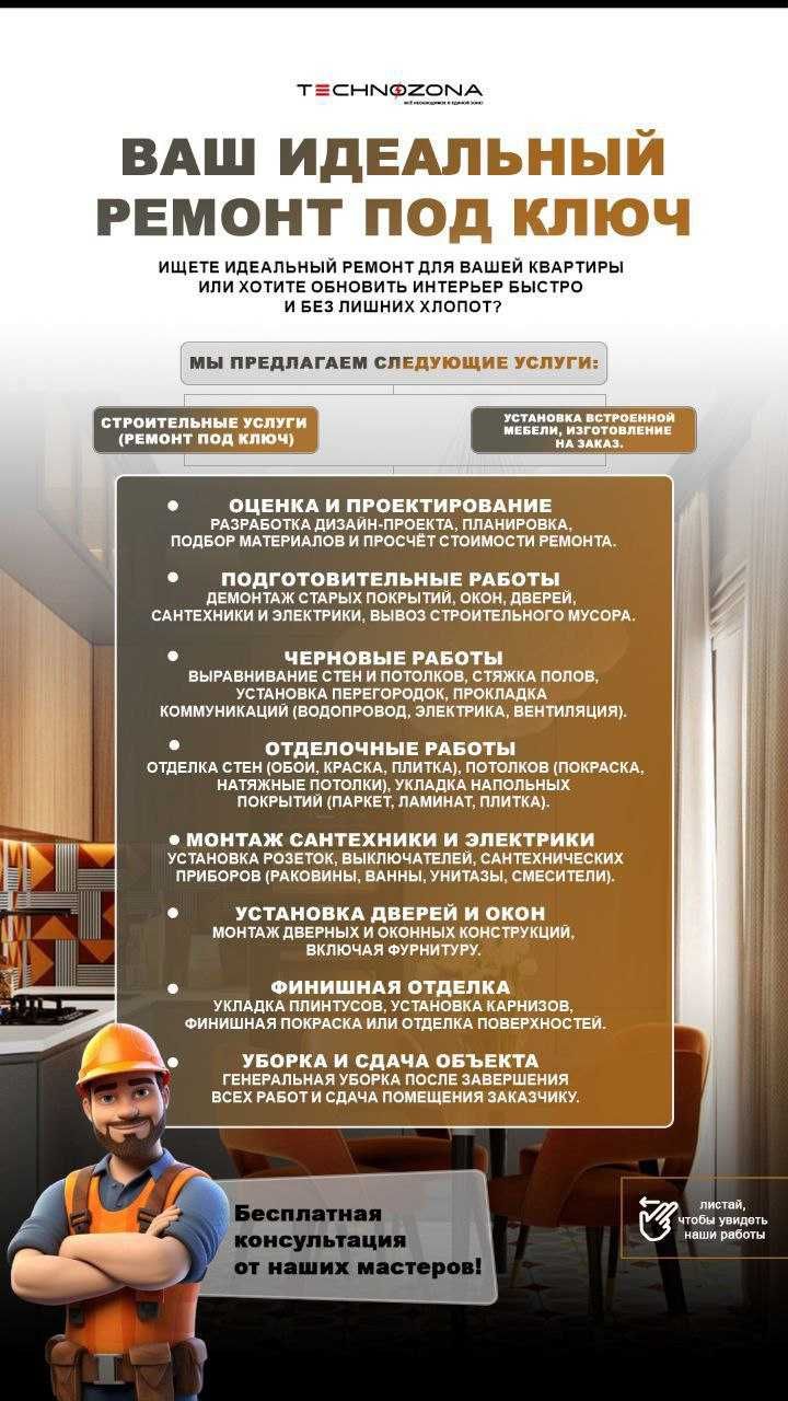Дизайнерский Ремонт квартир,офисов,домов под ключ
