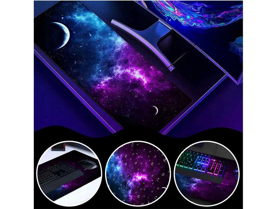 Mousepad XXL Model Cosmos pentru Gameri si Home office 90 x 40 cm