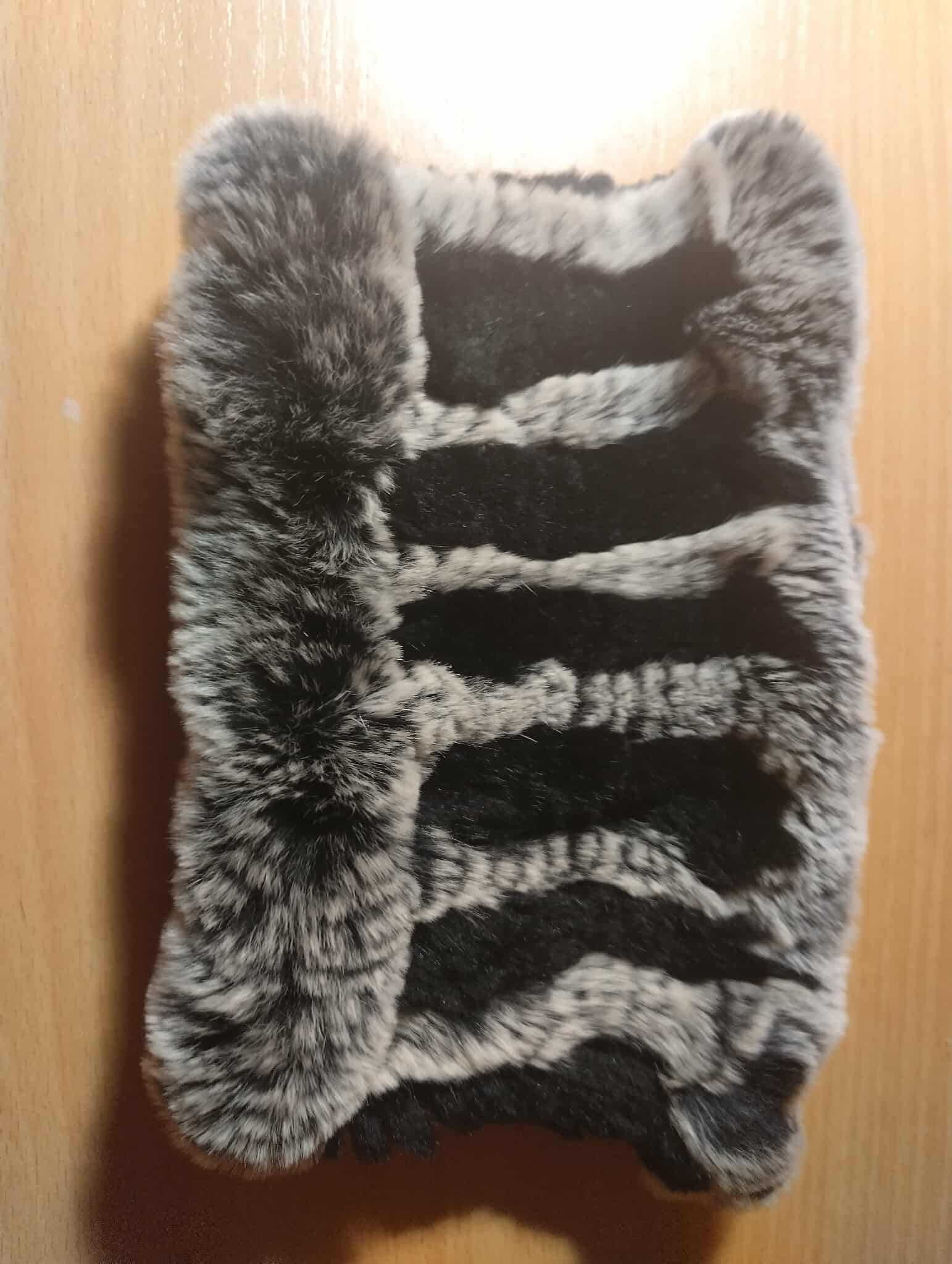 Лента за коса от естествена кожа BLACK AND GRAY