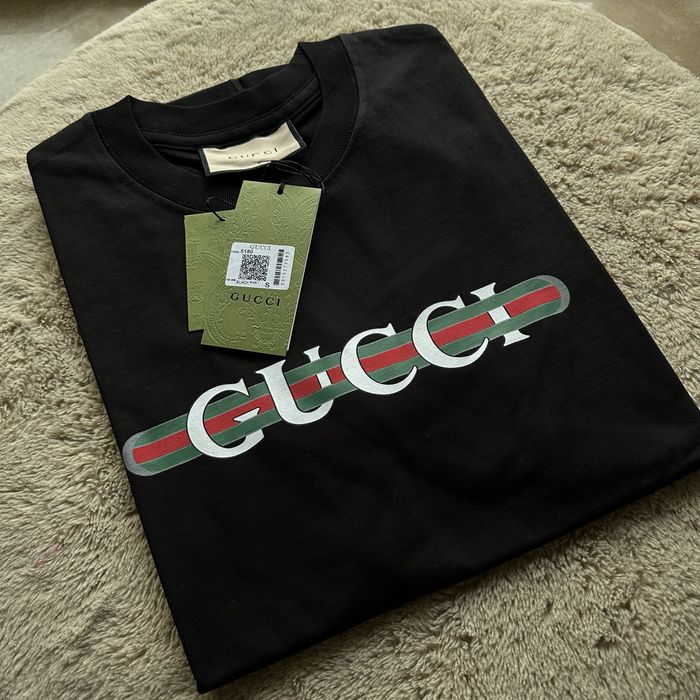 Tricou Negru Unisex Gucci Calitate Exceptionala