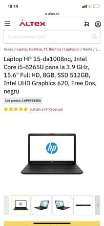 Laptop HP Intel Core 5,8GB RAM, SSD 512GB