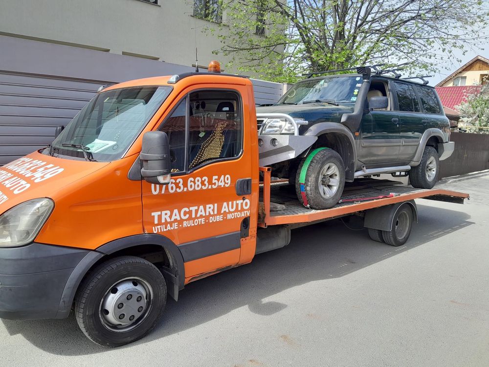 Tractari auto dube moto transport rulote utilaje platforma asistenta