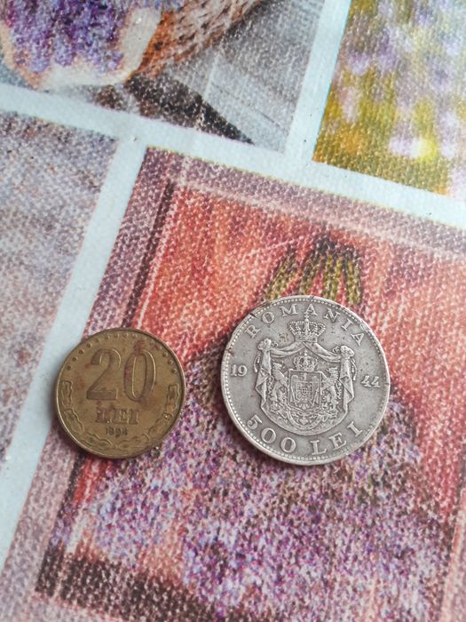 Vând 2 monede vechi 20 de bani 1994 și 500 lei 1994