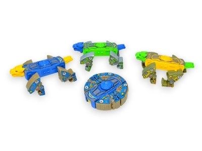 Jucărie Spinner transformabil în dinozaur set 3 Spinnere