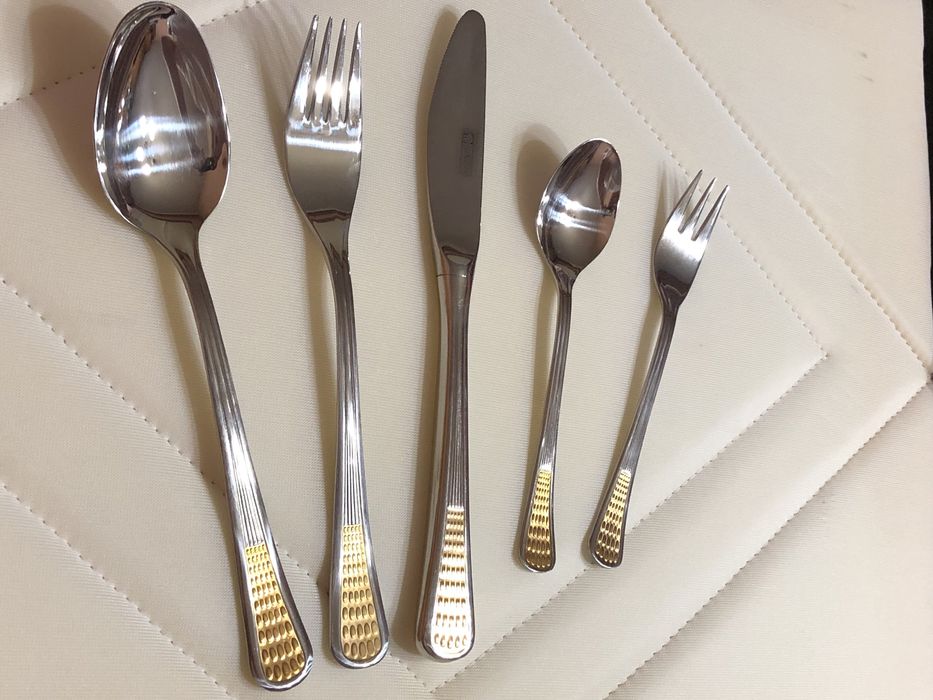 Комплект прибори за хранене позлатени “Перла”