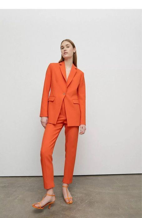 Warehouse complet set sacou si pantaloni portocaliu