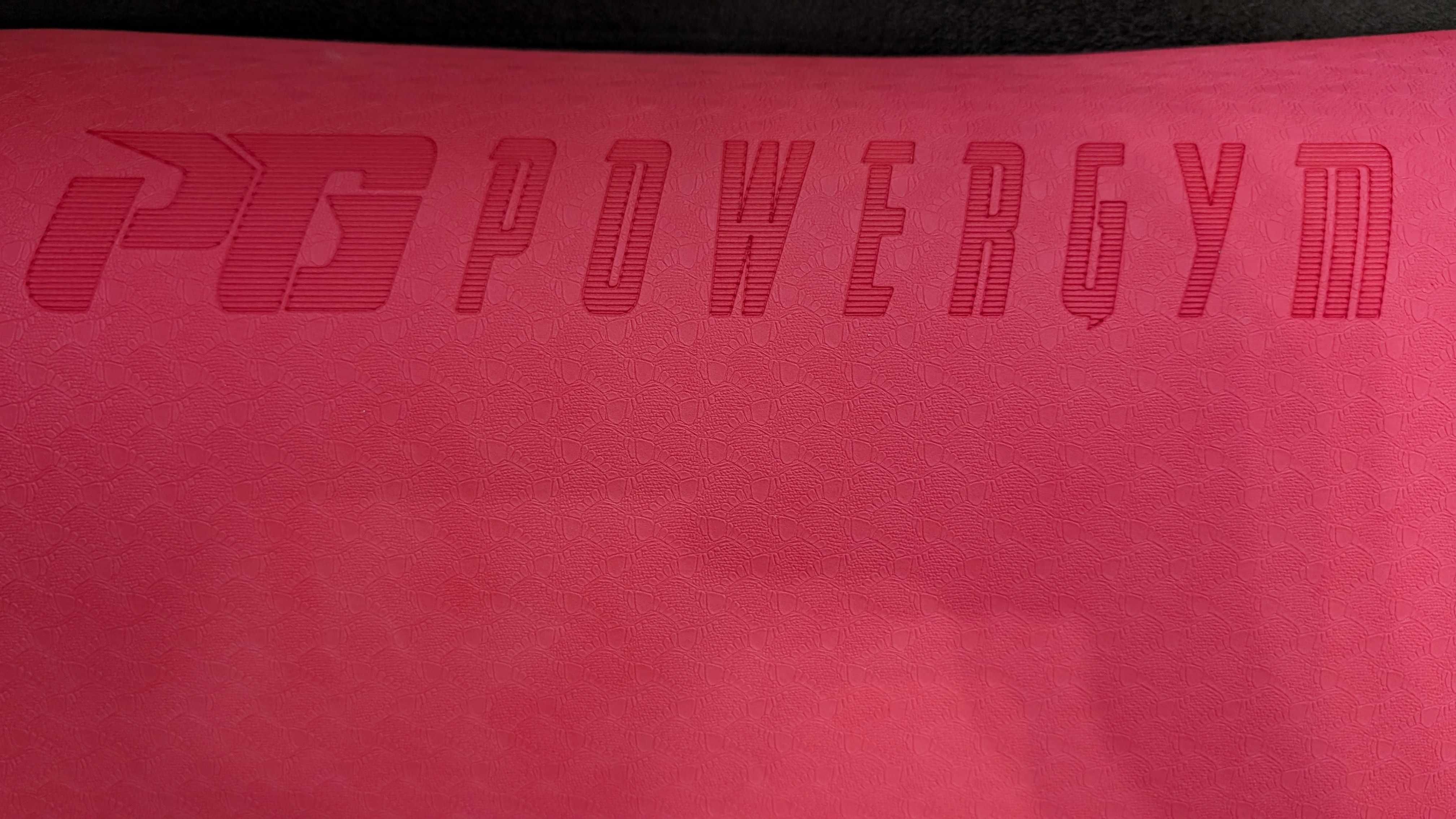 Коврик для йоги PowerGym с чехлом — розовый, антискользящий, походный