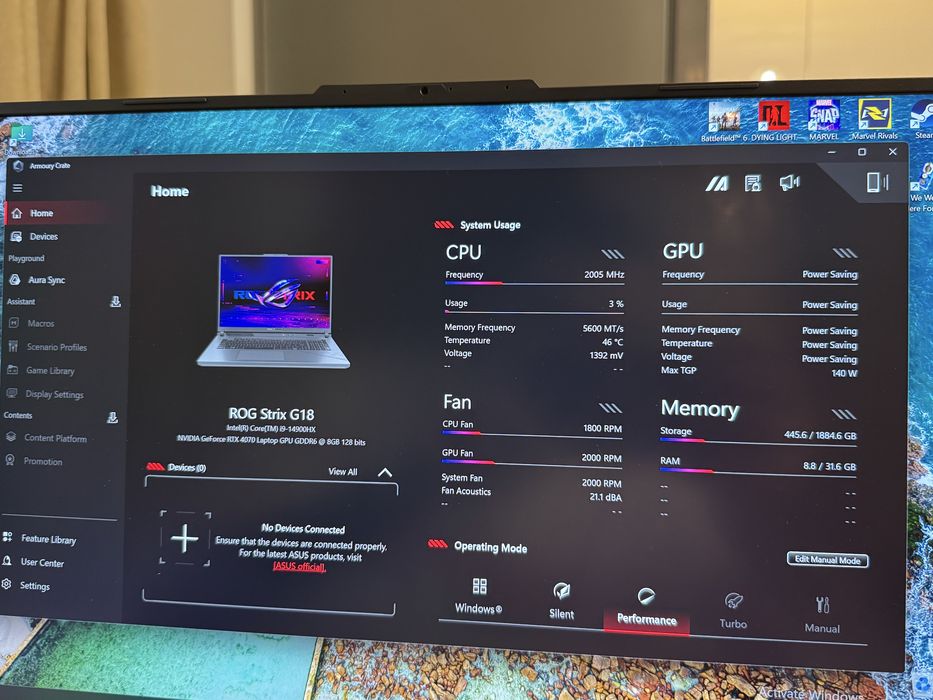 ASUS ROG Strix G18 (2024) – i9 / RTX 4070 / 32GB / 2TB / 240Hz