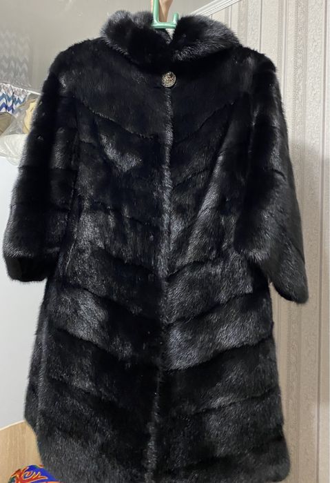 Норковая шуба модель рубашка паркет