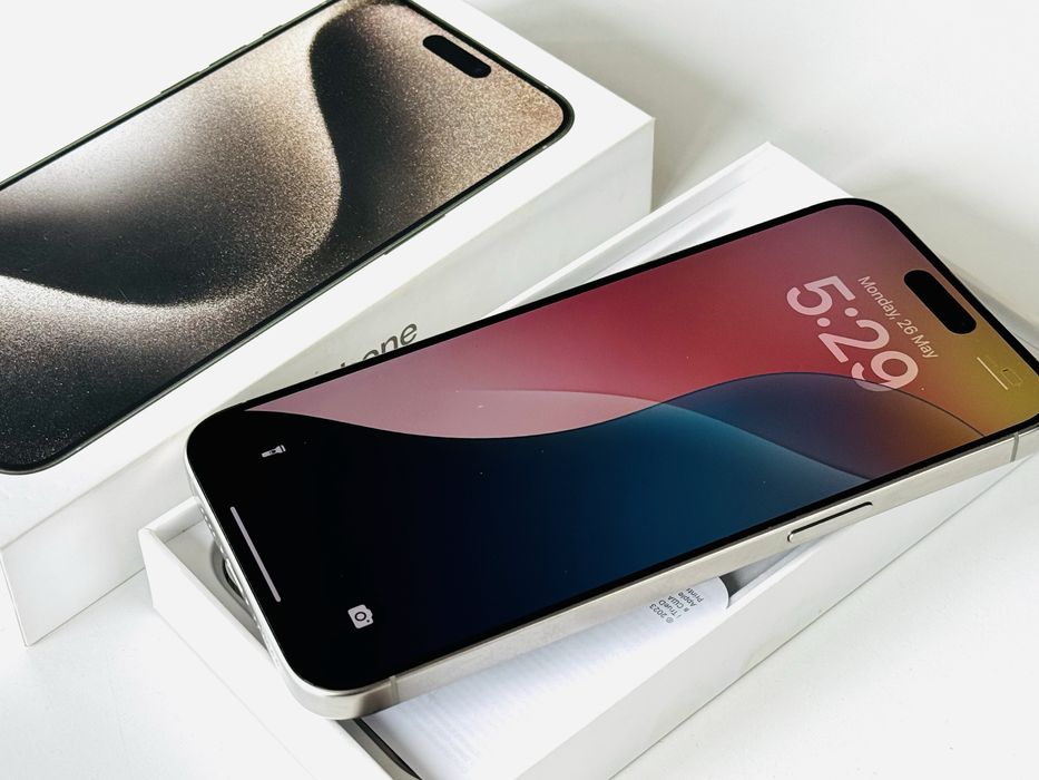 Iphone 15 Pro Max 256GB Natural Titanium 100% Батерия Гаранция 6 мес