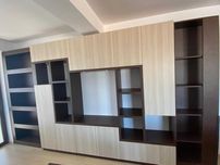 Bibliotecă Living cu Etajere; Dulap cu Rafturi și Uși, Comodă TV
