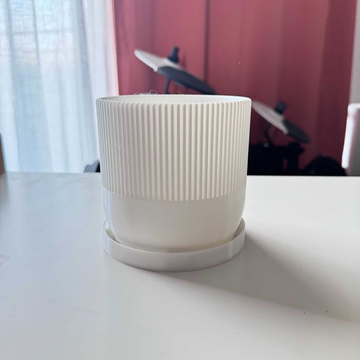 3D Printed Flower Pot with Drainage – Durable PETG Planter