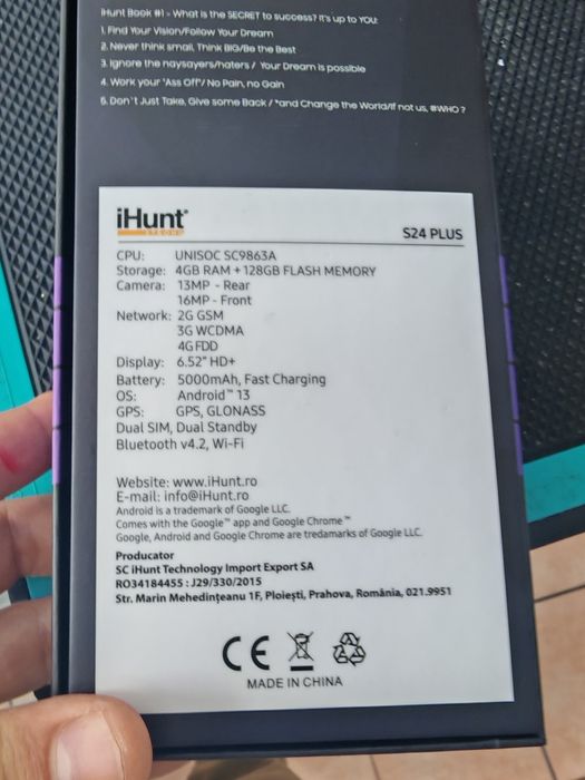 Ihunt S23 Plus, 4/128 GB, Nou, Garanție