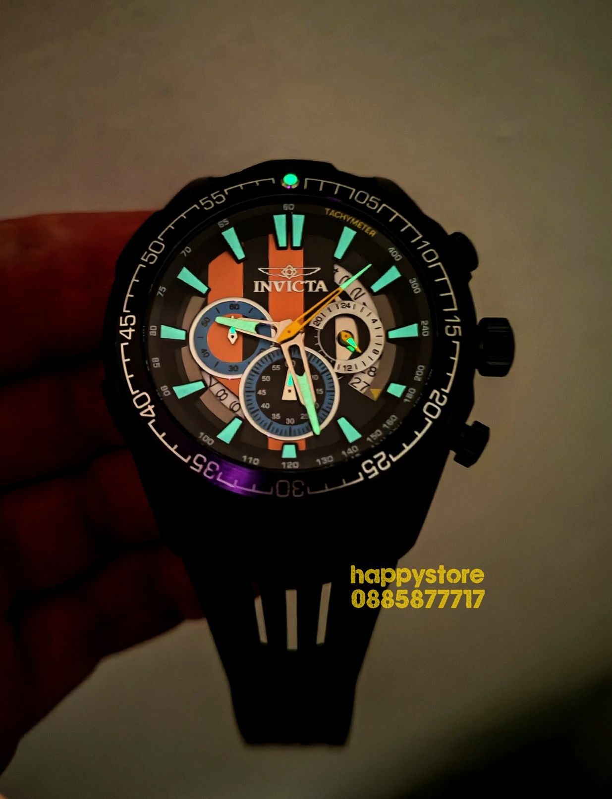 часовник INVICTA Racing Black 50 mm, Инвикта нов, ръчен часовник