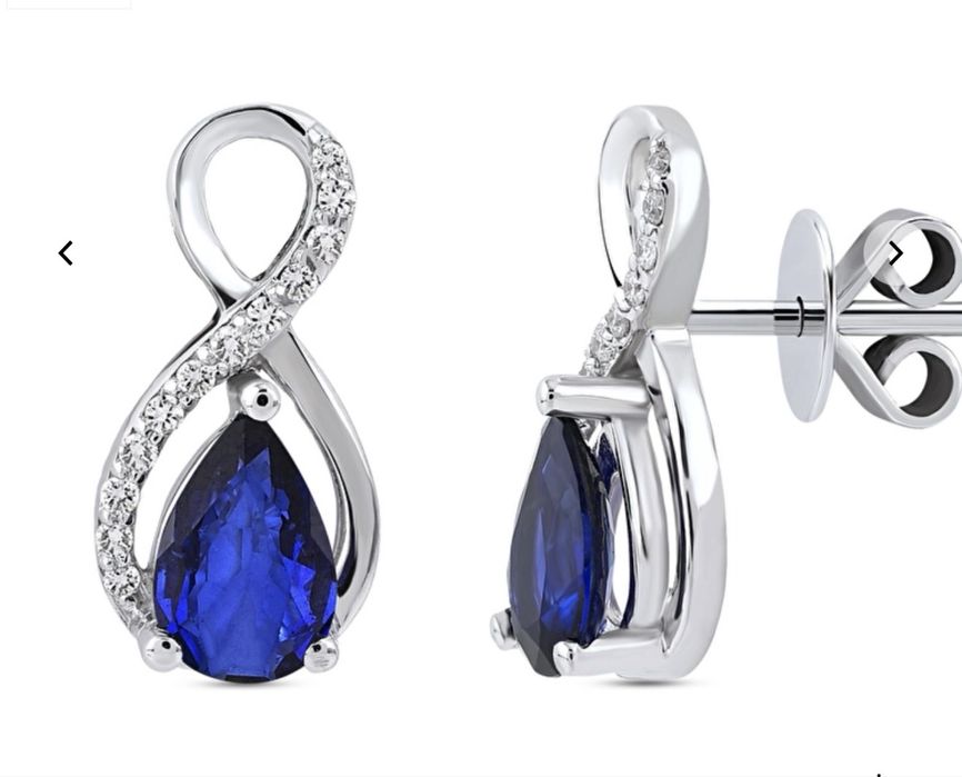 Комплект бриллианты с сапфиром