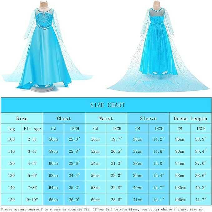 Costum carnaval Elsa, Yigoo , Albastru, marime 160 , 12 ani