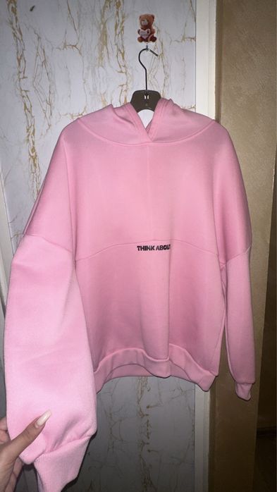 Чисто ново розово худи с надпис I DON’T CARE