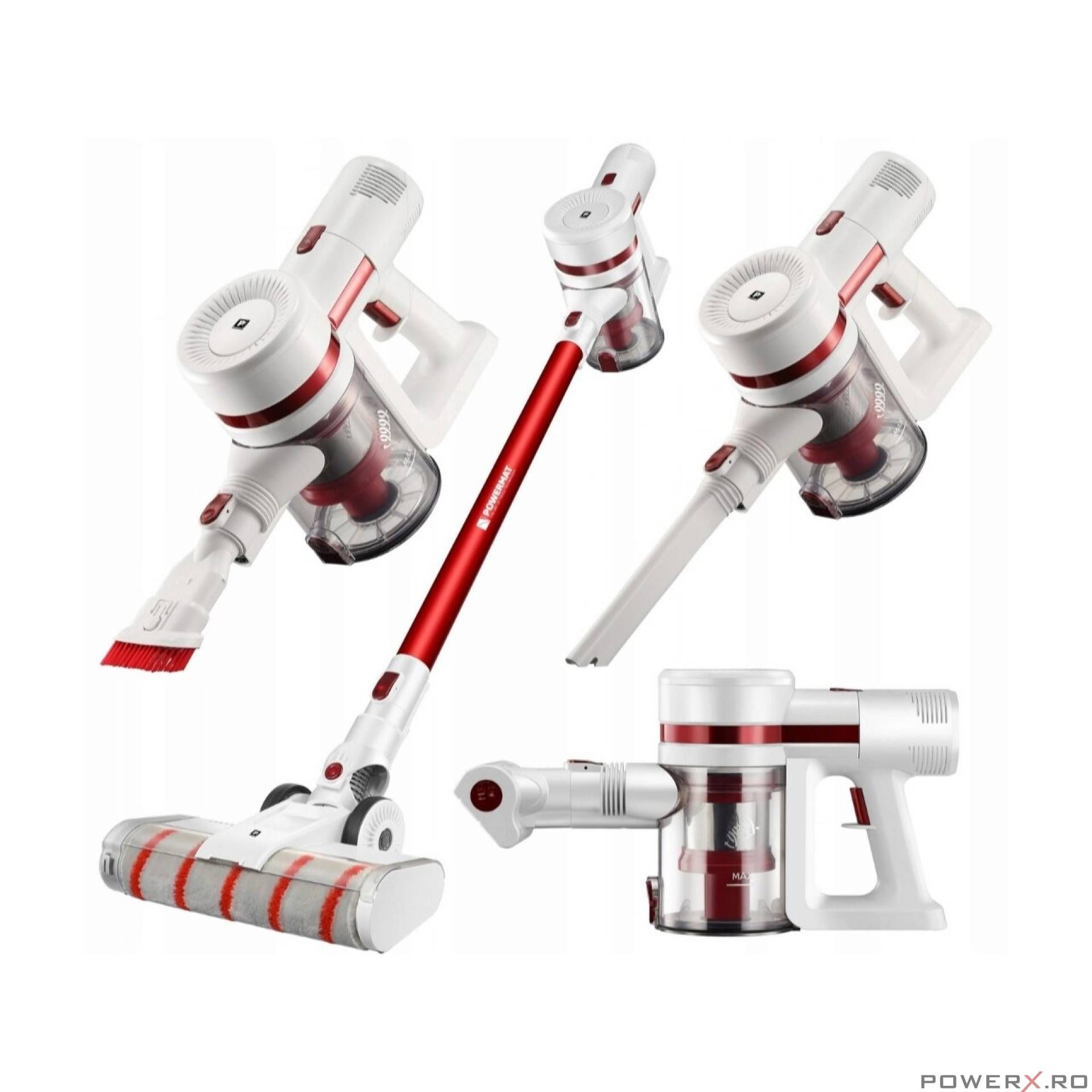 Aspirator vertical alimentat cu baterie 380W 29.6J, Powermat