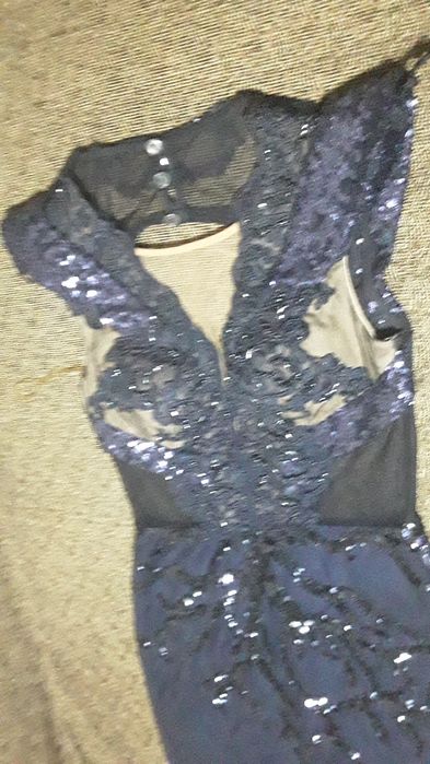 Rochie de ocazie bleumaren paiete cu dantela 40-42.