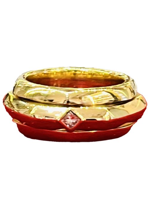 Дизайнерски дамски пръстен Piaget 1998 Gold Princess Diamond Rotating