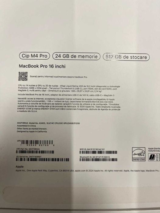 MacBook Pro M4 Pro 16inch OFERTA DOAR AZI!!! Garantie 2027