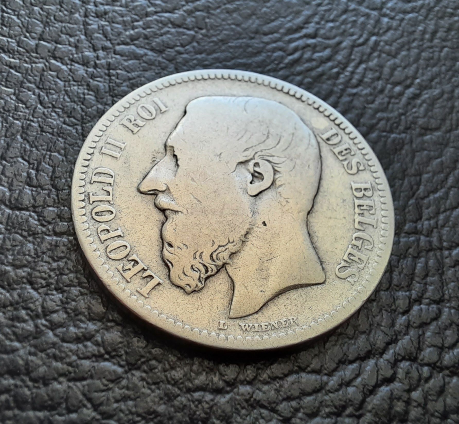Стара сребърна монета 2 франка 1867 г. Белгия- рядка,масивна !