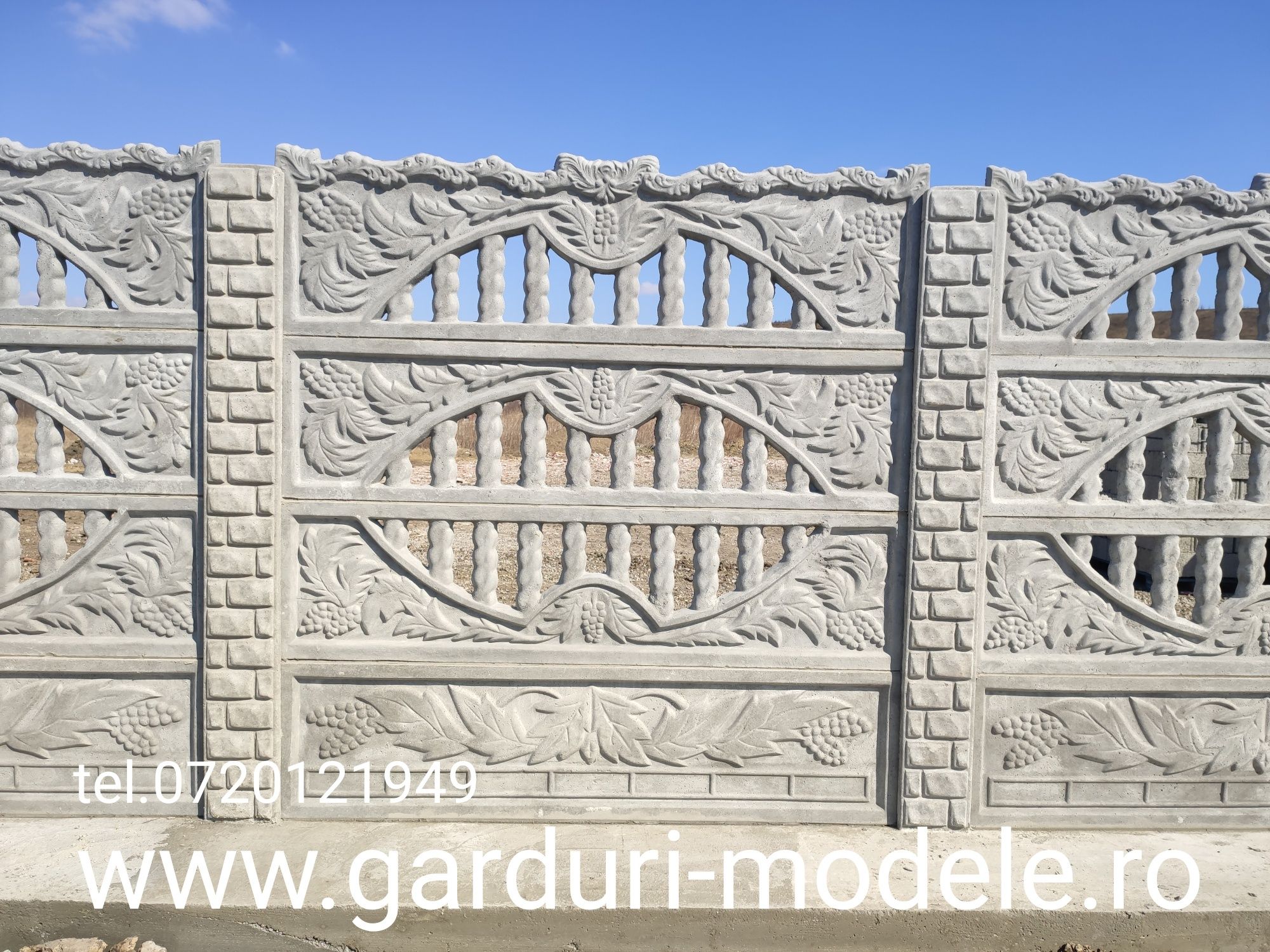 Gard durabil din panouri prefabricate beton armat.59modele.Transport